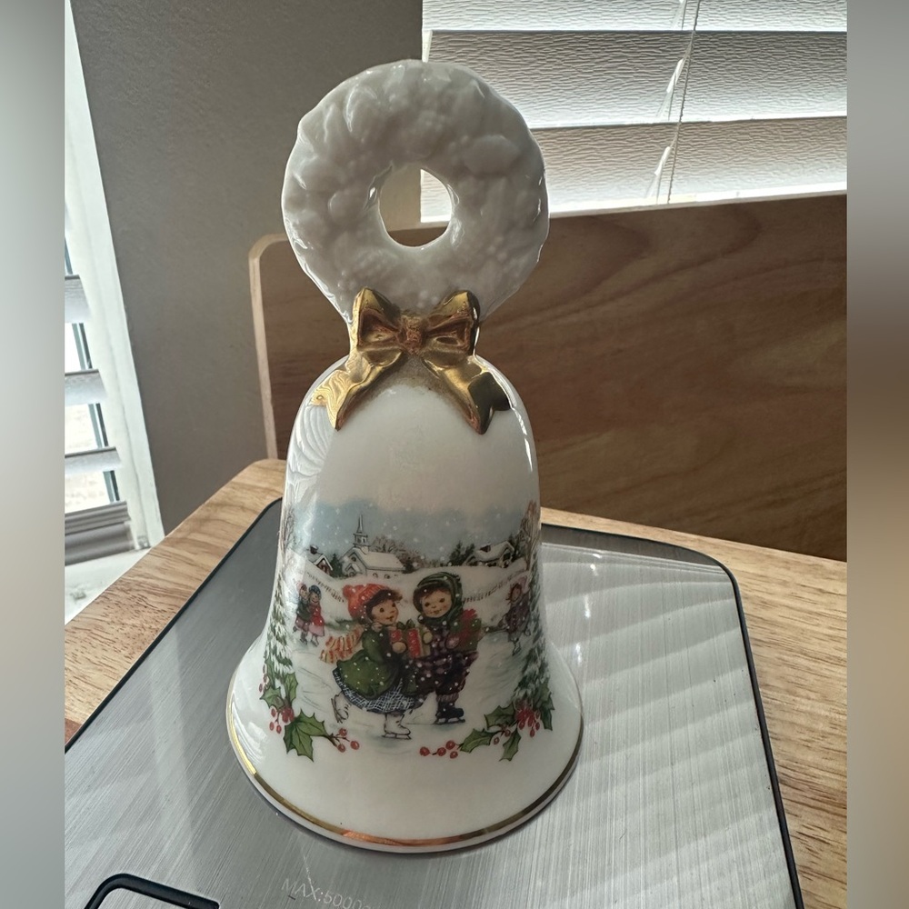 Avon Christmas Bell with Gold Accents